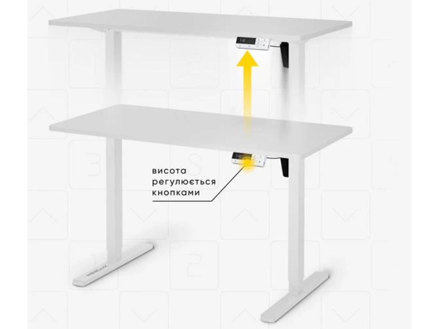 Стіл з електрорегулюванням висоти Mealux PowerDesk Lite White (EVO-201 Lite W/W) — фото 9